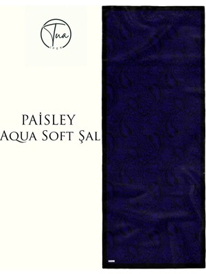 Paisley Aqua Soft Coton Şal - Etnik Desenli
