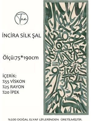 Organic Incira Dut Ipeği/viscose Şal - Hat Desenli