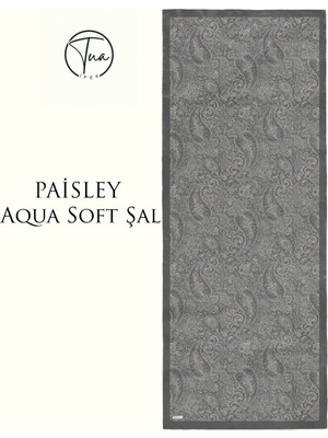 Paisley Aqua Soft Coton Şal - Etnik Desenli