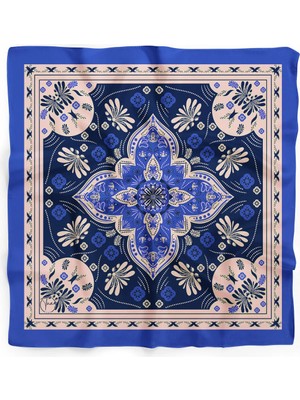 Navy Kadim Harmoni Desen 55X55CM Bandana/fular