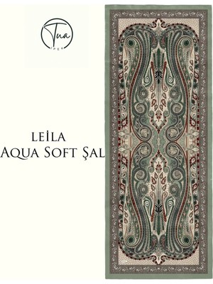 Leila Aqua Soft Coton Şal - Etnik Desenli