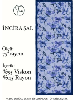 Organic Viscose Ipeği Incira Şal - Çiçek Desenli