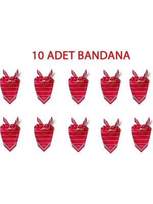 10'lu Paket K.atatürk Imza Desen Bandana/fular