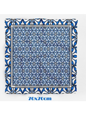 Blue Marifet Işlemesi Desen 70*70CM Bandana/fular
