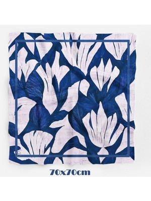 Lacivert Elegance Desen 70*70CM Bandana/fular