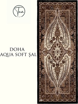 Doha Aqua Soft Coton Şal - Etnik Desenli