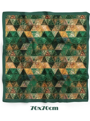 Zümrüt Labirent Desen 70*70CM Bandana/fular