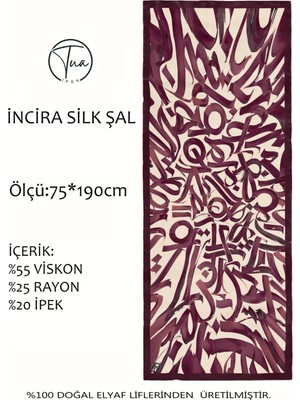 Organic Incira Dut Ipeği/viscose Şal - Hat Desenli
