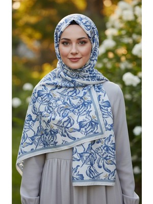 Vivid Floral Desen Pure Touch Koton Şal 75X185CM
