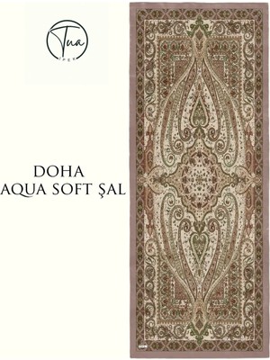 Doha Aqua Soft Coton Şal - Etnik Desenli