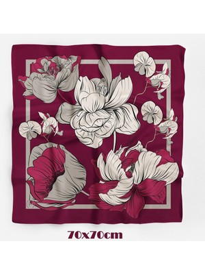 Güz Gülü Desen 70*70CM Bandana/fular