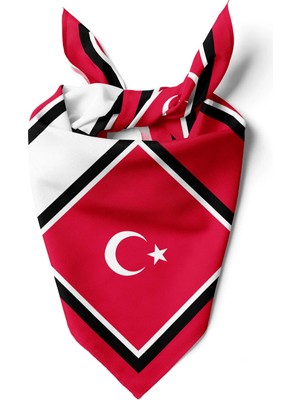 Türk Bayrağı Desen 55X55CM Bandana/fular