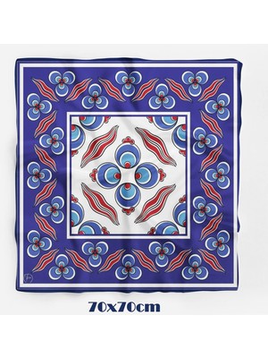 Mavi Girdap Desen 70*70CM Bandana/fular