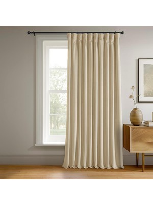 Price Drapes Oturma Odası Için Özel Kadife Karartma Perdeleri 100 x 120 Ekstra Geniş, VPCH-VET180103-120 (1 Panel) Nötr Zemin