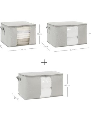 3'lü Pvc Pencereli Gri Hurç Set