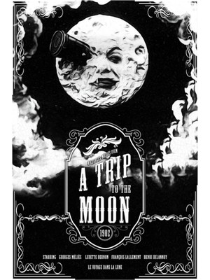 Universal A Trip To The Moon Vintage Tablo Ahşap Poster Dekoratif