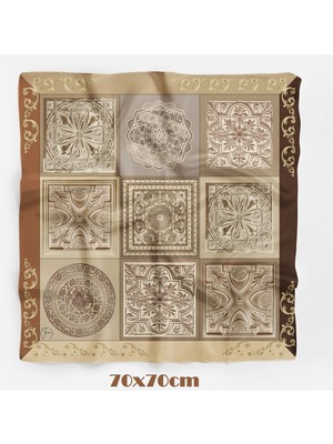 Çini Sırrı Desen 70*70CM Bandana/fular