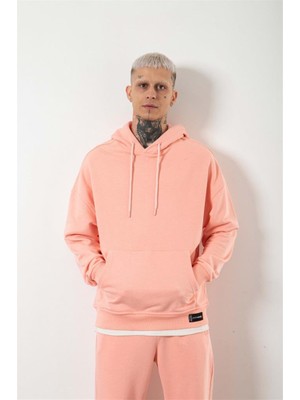 Machinist Oversize Şardonsuz Basic Sweatshirt Koyu Pudra