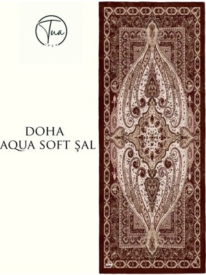 Doha Aqua Soft Coton Şal - Etnik Desenli