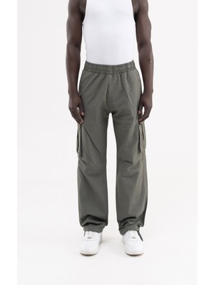 Machinist Erkek Cepli Kargo Baggy Jean Pantolon Haki