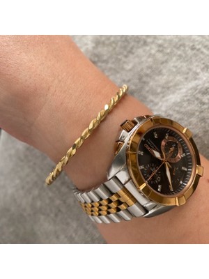 Simurg Jewellery Altın Kaplamalı Gümüş 2'li Burma Bilezik