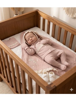Turp Baby Kız Bebek Hastane Çıkış Seti 10 Parça Fistolu %100 Organik Pamuk