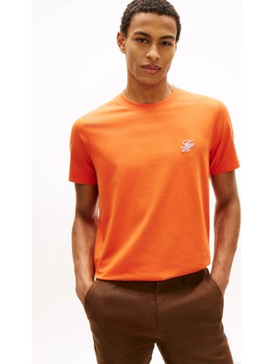 Tommy Hilfiger Turuncu Erkek T-Shirt MW0MW43066SCX_SCRIPT Monogram Swıms