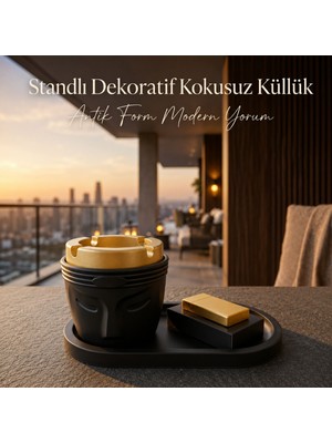 LE Paris Premium Standlı Dekoratif Kokusuz Küllük | Organizer Tepsi | Hediyelik Tasarım