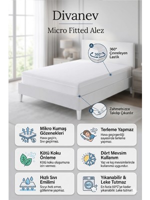 DIVANEV70X110 cm Yatak Koruyucu Alez Sıvı Geçirmez Fitted Alez Bebe Micro Kumaş