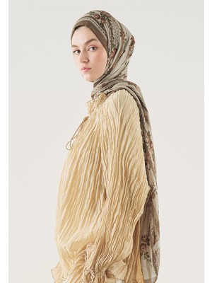 Fresh Scarfs Kahve Floral Touch Desen Soft Viskon Şal