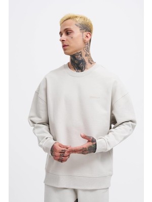 Machinist Erkek Basic Diagonal Swearshirt Uzay Grisi