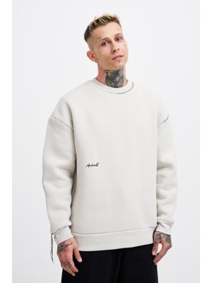 Machinist Erkek Blanket Stitch Sweatshirt Uzay Grisi
