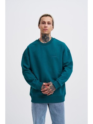 Machinist Erkek Basic Diagonal Swearshirt Yağ Yeşili
