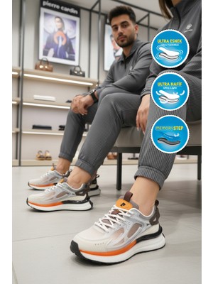 Pierre Cardin PCI-10106 Z Beyaz-Kahve Unisex Spor Ayakkabı