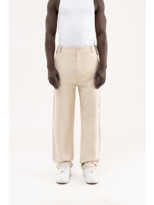 Machinist Erkek Oversize Baggy Pantolon Açık Bej