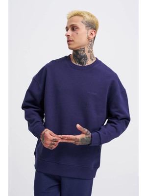 Machinist Erkek Basic Diagonal Swearshirt Gece Mavisi