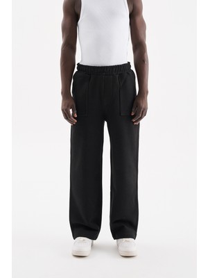 Machinist Erkekl Baggy Jean Pantolon Siyah