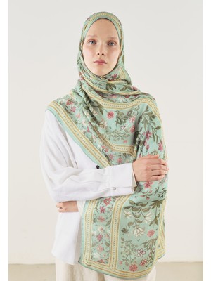 Fresh Scarfs Flora Echo Desen Soft Viskon Şal Mint