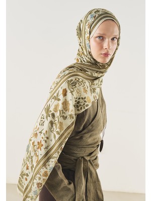 Fresh Scarfs Flora Echo Desen Soft Viskon Şal Bej