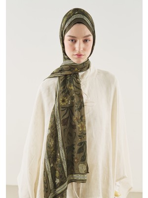 Fresh Scarfs Flora Echo Desen Soft Viskon Şal Kahve