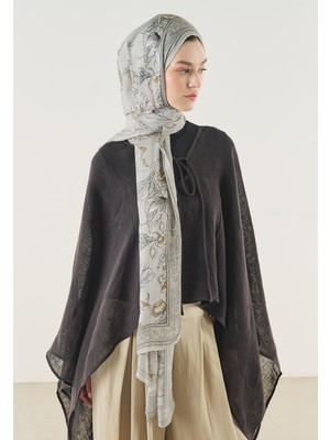 Fresh Scarfs Pure Ethnic Desen Soft Viskon Şal Natural Bej