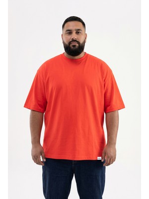 Machinist Erkek Büyük Beden Basic Tişört Nar
