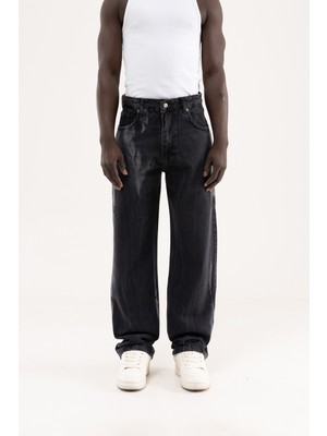 Machinist Erkek Baggy Jean Pantolon Siyah