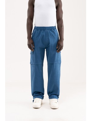 Machinist Erkek Baggy Kargo Pantolon Saks Mavi