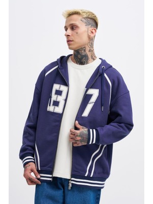 Machinist Erkek 87 Aplique Zip Jacket Gece Mavisi