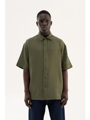 Machinist Erkek Basic Cotton Gömlek Haki