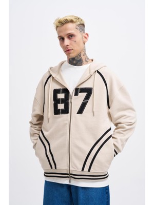 Machinist Erkek 87 Aplique Zip Jacket Açık Bej