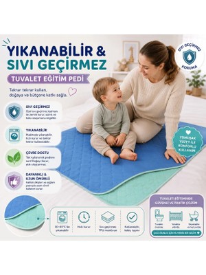 CDE Abso 5 Katlı Yıkanabilir Emici ve Koruyucu Çocuk Tuvalet Eğitim Pedi 75 x 90 cm