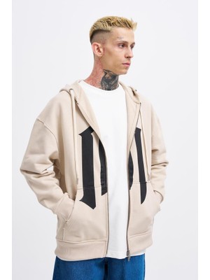 Machinist Erkek M Logo Zip Jacket Açık Bej