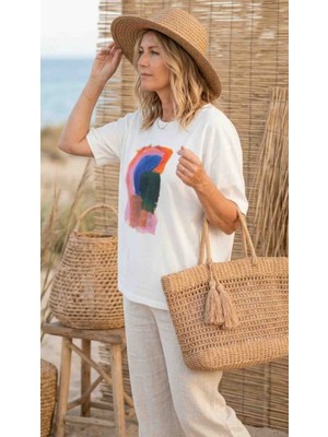 Modelist Baskılı Oversize Basıc T